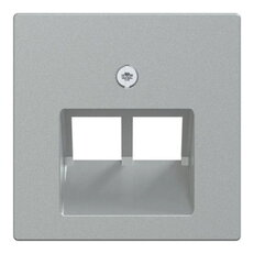 Centrální deska, Merten System M, RJ45, dvojitá, aluminium, matný plast 298060