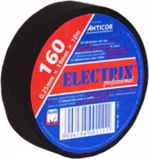 Izolační páska ANTICOR 160 textilní 19mm x 10m černá