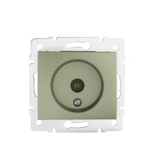 Anténní zásuvka DOMO typu F průběžná šampaňské 25037 Kanlux