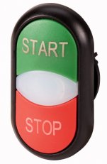 Eaton M22S-DDL-GR-GB1/GB0 Dvojité tlačítko, bílá čočka, START/STOPzelená/červená