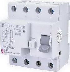 Proudový chránič EFI-4 B G/KV 25/0,1 10kA 100mA ETI 002063652