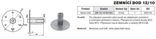 Zemnící bod M12/M10 ZB 12/10 N V4A (nerez) AISI 316L TREMIS VN2116