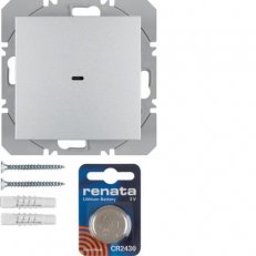 KNX RF tlačítko 1-násobné bateriové ploché, quicklink, S.1/B.x, stříbrná mat