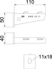 Nástěnný výložník OBO AWG 15 11 A4 pro mřížový žlab B110mm Nerez