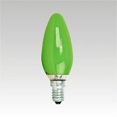 Svíčková žárovka AKF 240V 25W/017 E14 zelená NARVA 365004000