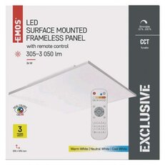 LED přisazené svítidlo IRVI čtvercové 36W frameless stmív. se změnou CCT CRI>95