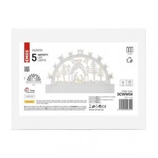 LED vánoční betlém dřevěný, 14 cm, 3x AA, vnitřní, teplá bílá, časovač