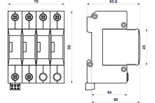 Svodič rázového přepětí HSA-150/4+0 M S SPD typ 2+3 HAKEL 27519