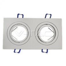 2 x GU10 Housing Square White,  VT-783