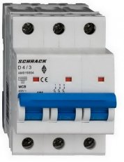 Instalační jistič AMPARO 10kA, D 4A, 3P SCHRACK AM019304--