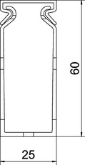 OBO HFVDK 6025 lgr Propojovací kanál LK4H bezhalogenový 60x25x2000 světle šedá