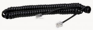 Kopp 33369428 Telefonní spirálový kabel s modulárním konektorem, 3 m, černý