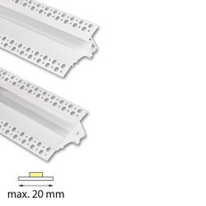 Vestavný hliníkový profil AV pro sádrokarton, 95x34mm, čirý difuz., bílý 1m