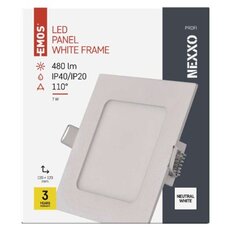 LED vestavné svítidlo NEXXO, čtvercové, bílé, 7W, neutrální bílá EMOS ZD2125