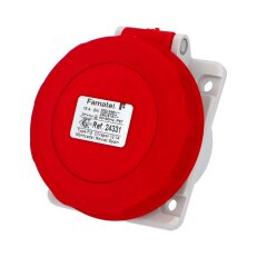 Vestavná zásuvka IP67/400V/16A/5P 6h, šikmá 10° - SpeedPRO FAMATEL 24331