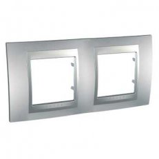 Unica Top Krycí rámeček dvojnásobný, Aluminium SCHNEIDER MGU6.004.30
