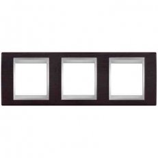 Unica Top Krycí rámeček trojnásobný, Wenge/Aluminium SCHNEIDER MGU66.006.0M3