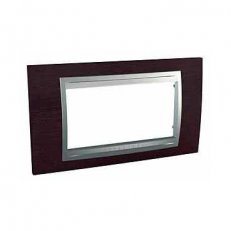 Unica Top Krycí rámeček čtyřmodulový, Wenge/Aluminium SCHNEIDER MGU66.104.0M3