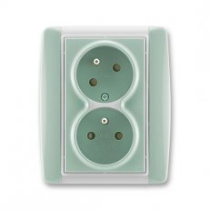 ABB 5513E-C02357 22 Zásuvka dvojnásobná chráněná s clonkami, bezšroubové svorky