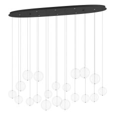 Závěsné svítidlo ESPARDELLO LED OVAL černá/KLAR 8X5,4W EGLO 390344