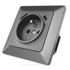 Zásuvka s USB-A+USB-C, antracit EMOS A6000.6
