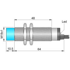 Indukční senzor d18 mm - Atex prach AECO SI18-AE8 NC AD3