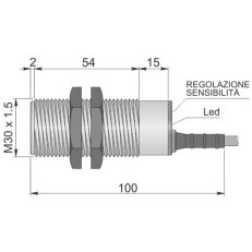 Kapacitní senzor d30 mm - Atex prach AECO SC30SP-C20 PNP NO+NC AD3 LC10