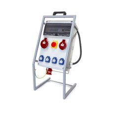 Zásuvková skříň FAMATEL vf625204 IP54 jištěná s chráničem 63/4/003-A na stojanu