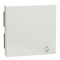 Klapka, Merten System M, se symbolem Zvonek, polar white, lesklý plast