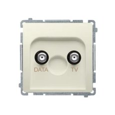 Zásuvka TV-DATA, typ F, DATA 1x vstup: 51000 MHz, béžová BMAD1.01/12