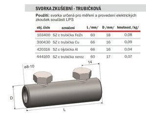 SZ c Svorka zkušební - trubičková DT TECHNIC 103400