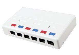 Víceportový box CAT5E UTP 6 x RJ45 bílý SOLARIX 12264681