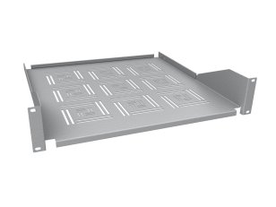 Police 19" 2U 450mm ukládací plato RAL 7035 úchyt na přední lišty UP-04