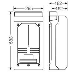 KV-Elektroměrová skříň s elektroměrovou deskou 295x583x182mm IP65 HENSEL KV 9339