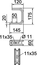 TPDG 145 A2 Nástěnný a stropní držák, B145mm, Nerez OBO 6365989