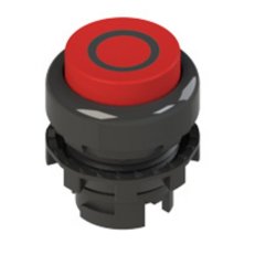 PIZZATO Tlačítko, 20 mm (S), červené, symbol STOP, černý plast. kroužek