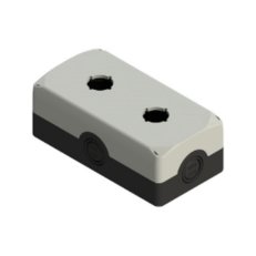 Instalační krabice, 2 otvory 22 mm, černá základna, šedý kryt PIZZATO ES33003