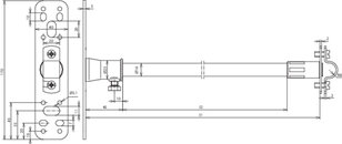 DEHNiso-distanční vzpěra pro prům. 16mm L 690mm s upevňovací destičkou 106120
