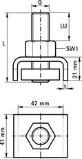 Strut Posuvný svorník ''U'' BUP M16x60mm WALRAVEN 65278606