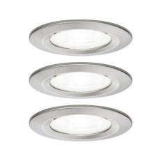 Vestavné svítidlo LED Nova kruhové 3x6,5W GU10 kov kartáčovaný 4000K nevýklopné