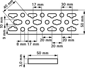 BISMAT Lišta 2m 50x3mm WALRAVEN 0835503