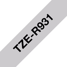Páska BROTHER TZe-R931 stříbrná/černá (12mm, 4m, textilní)