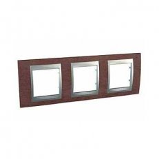Unica Top Krycí rámeček trojnásobný, Tabaco/Aluminium SCHNEIDER MGU66.006.0M4