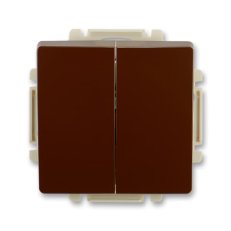 Spínač střídavý dvojitý řazení 6+6 s krytem 3557G-A52340 H1 hnědá Swing ABB
