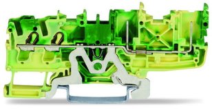 Základní svorka PE-2 vodiče/2piny, 2,5mm2, Ex nA, zeleno-žlutá