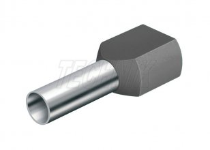 DD 0,75-10 šedá Dutinka dvojitá,průřez 2x0,75mm2/délka 10mm,dle DIN46228