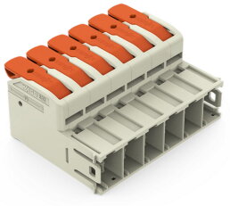 1vodičový konektor s pájecími piny, Páčka, Push-in CAGE CLAMP, šedá