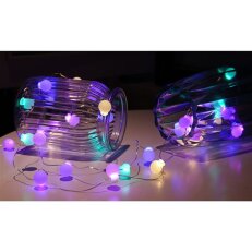LED vánoční řetěz barevné koule, 40x LED, 4m, 2x AA SOLIGHT 1V274