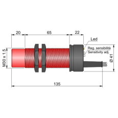 Kapacitní senzor d30 mm AECO SC30P-RE25 T1'