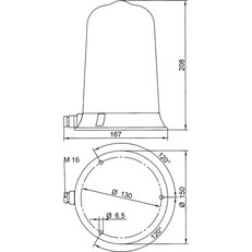Maják rotační LED ROTALLARM HD 90/240 V, AC, IP65, červená, černá SIRENA 90193